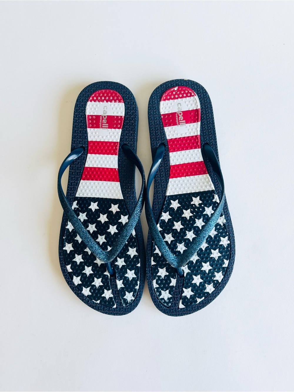 Capelli Navy White Red Rubber Flip Flops Sandals size 11